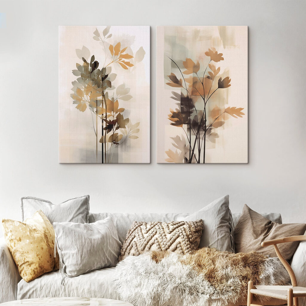Schilderij van bloemen en bladeren — interieur 2