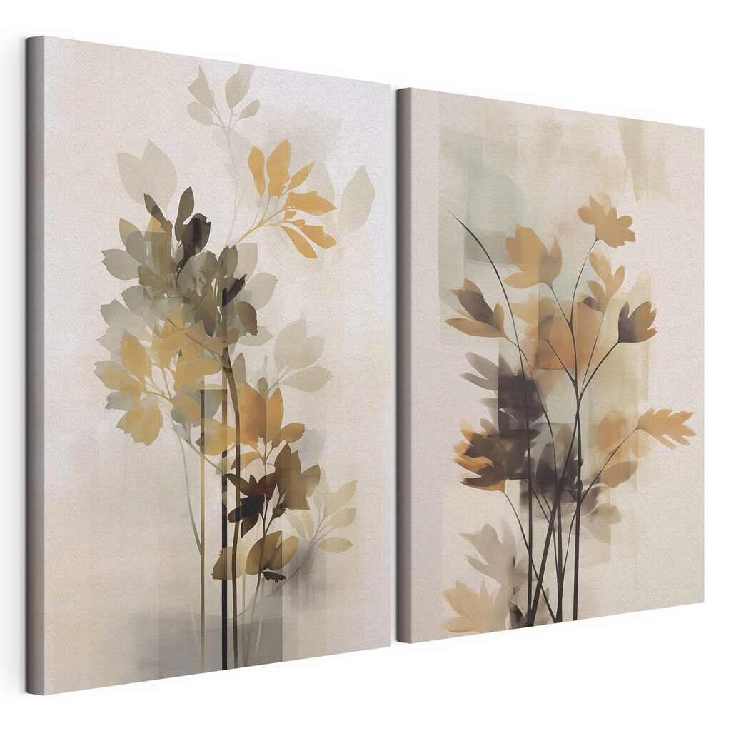 Schilderij van bloemen en bladeren — productweergave