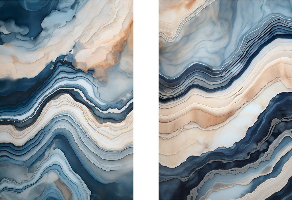Stromende golven in rustige kleuren — volledig ontwerp