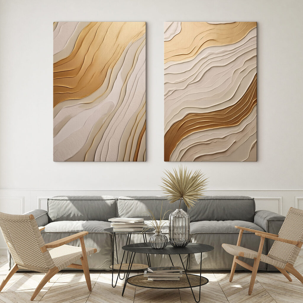 Vloeiende patronen in zachte tinten — interieur 1