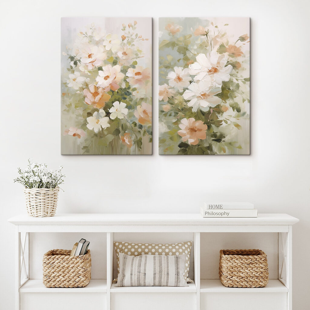 Schilderij van bloemen op doek — interieur 2