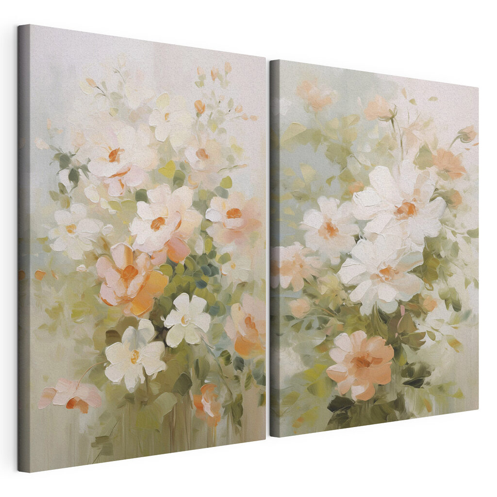 Schilderij van bloemen op doek — productweergave