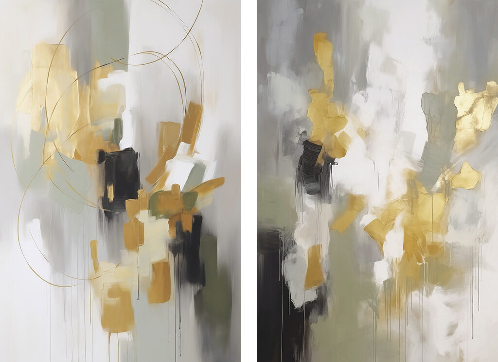 Abstracte voorstellingen in zachte tinten — volledig ontwerp