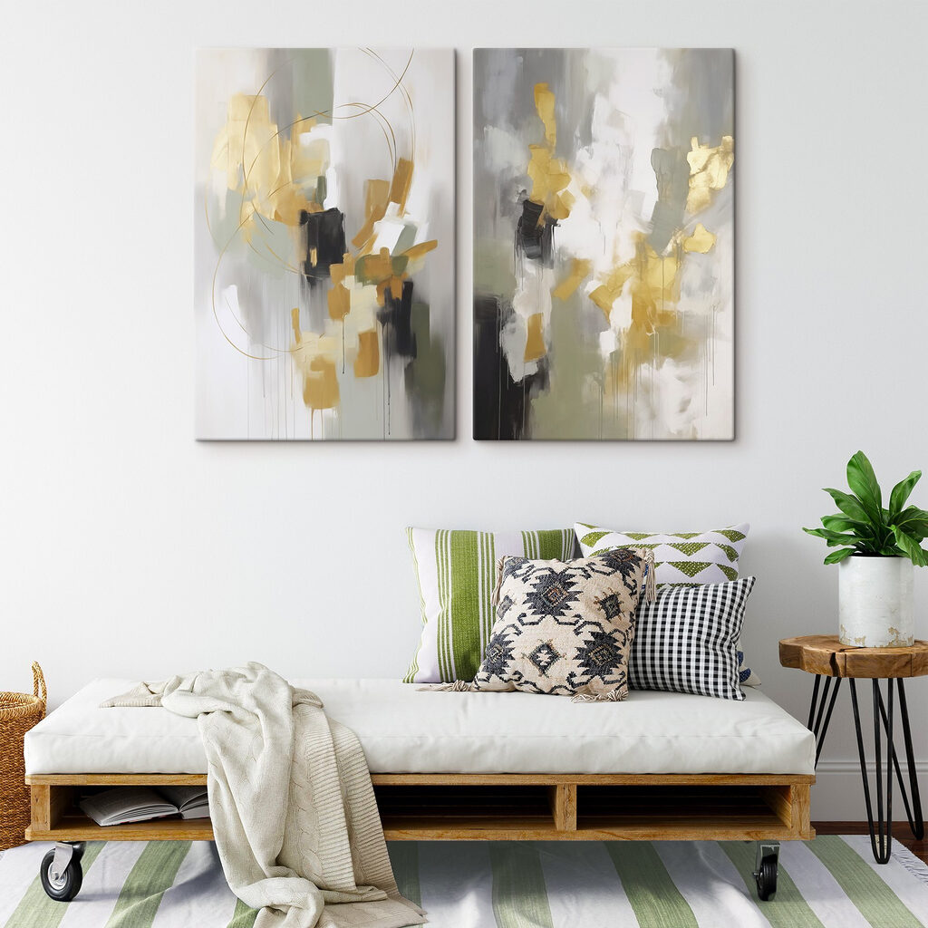Abstracte voorstellingen in zachte tinten — interieur 2