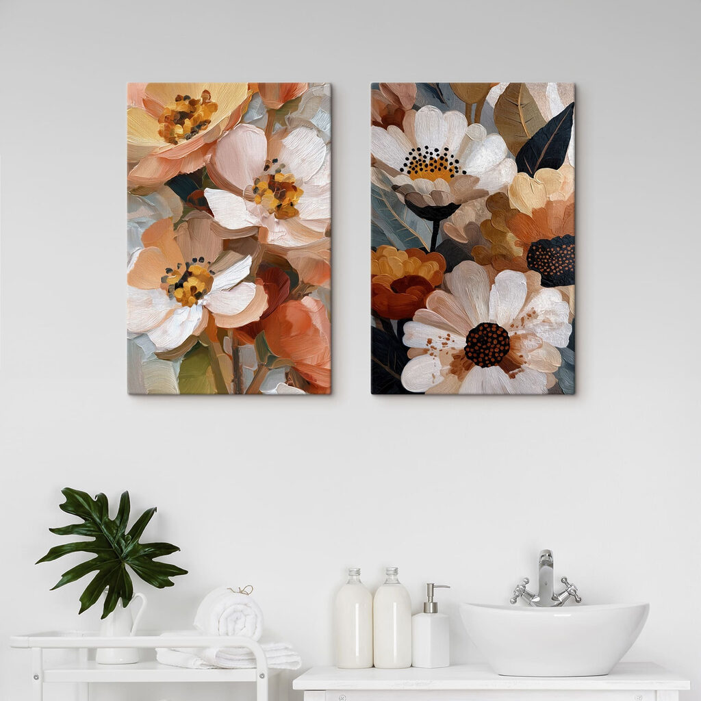 Bloemenpracht in warme tinten in een interieur