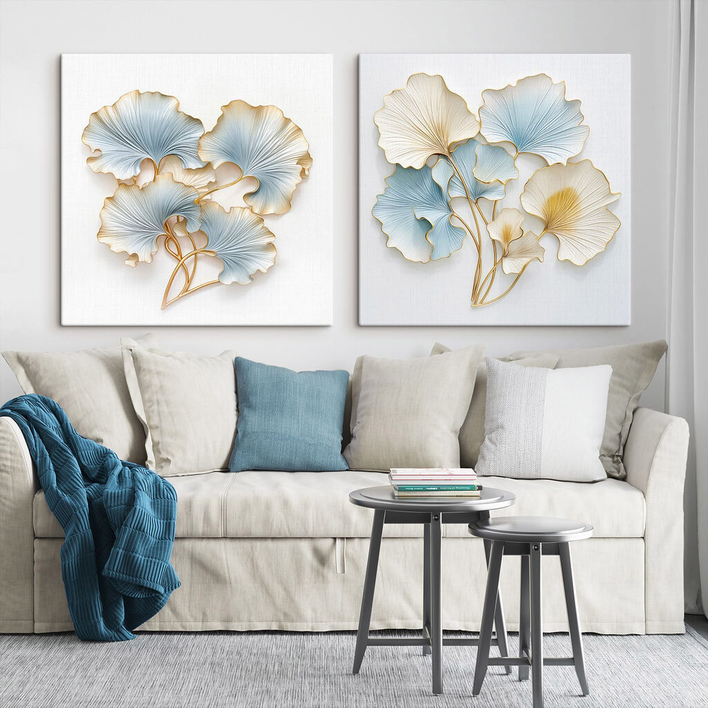 Fijne blaadjes in rustgevende kleuren — interieur 1