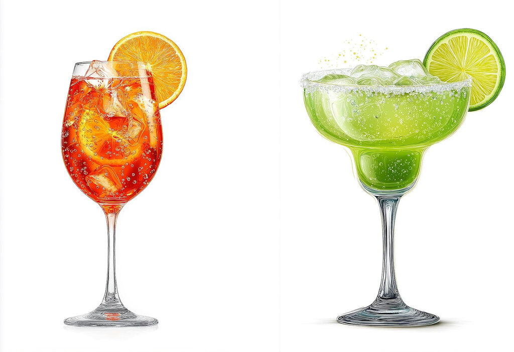Verfrissende drankjes voor een zonnige dag — volledig ontwerp