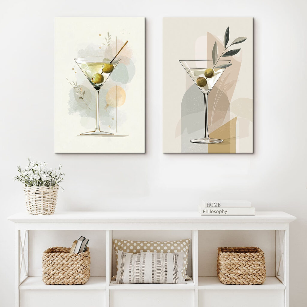 Twee glazen in verschillende kleuren — interieur 2