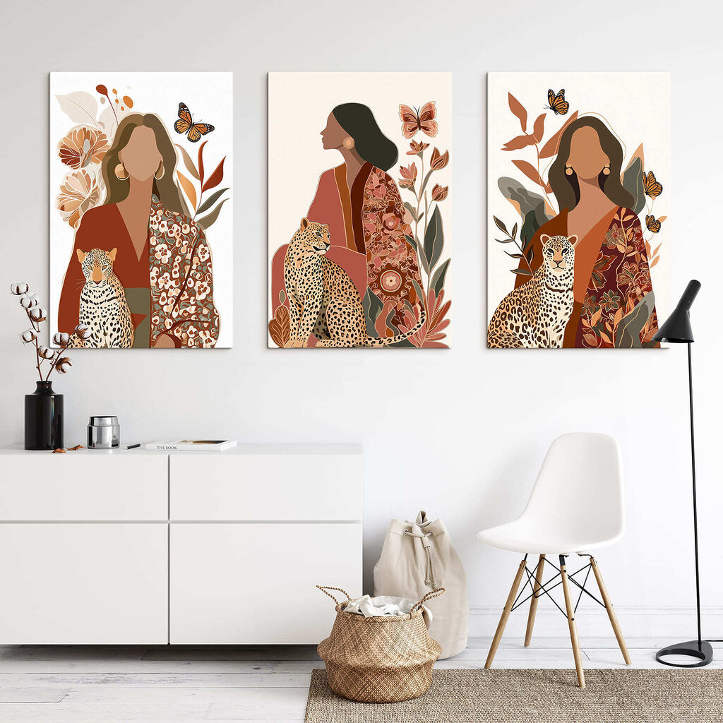 Vrouw die naast een cheeta zit — interieur 2