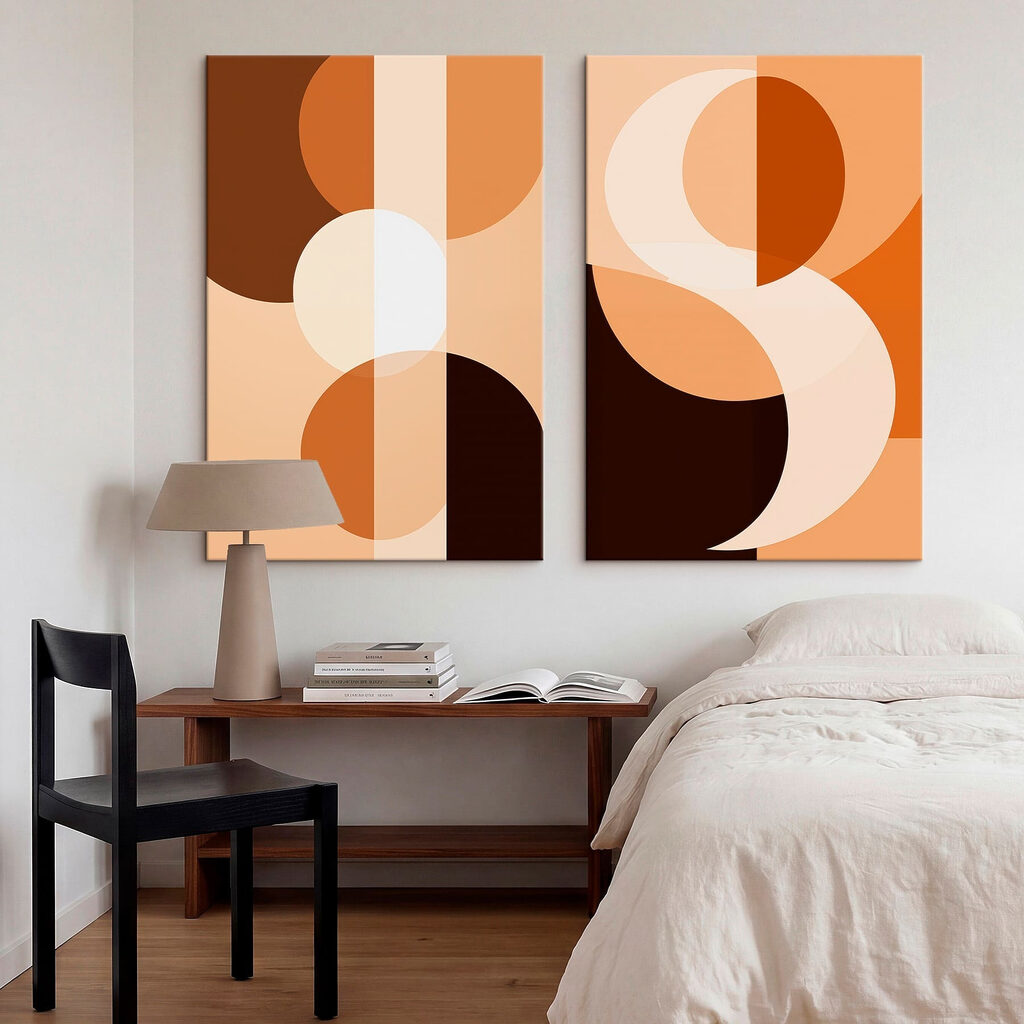 Abstracte vormen in warme tinten — interieur 2
