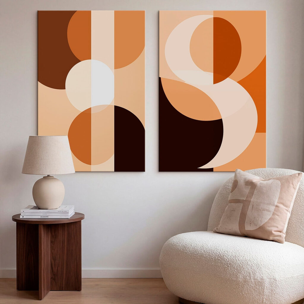 Abstracte vormen in warme tinten — interieur 3