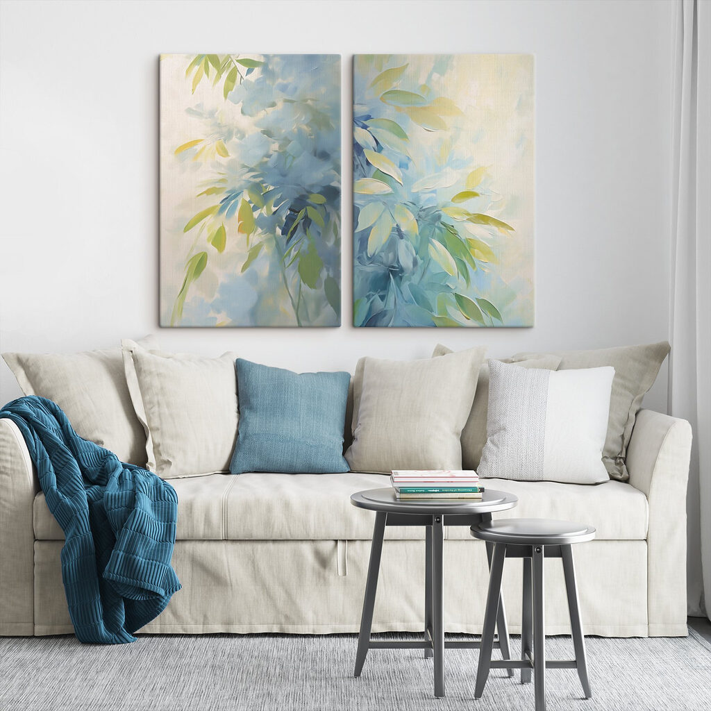 Luchtige tinten van rustgevend groen blad — interieur 1