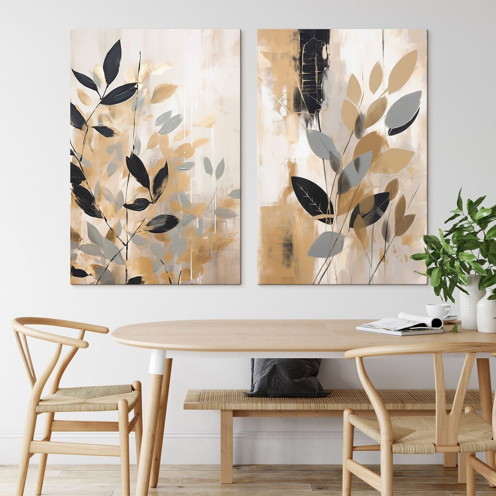 Schilderij van bladeren en takken — interieur 1