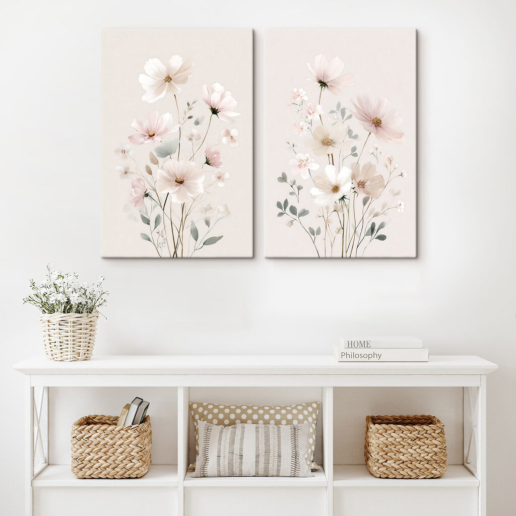 Een paar bloemen op een witte achtergrond — interieur 1