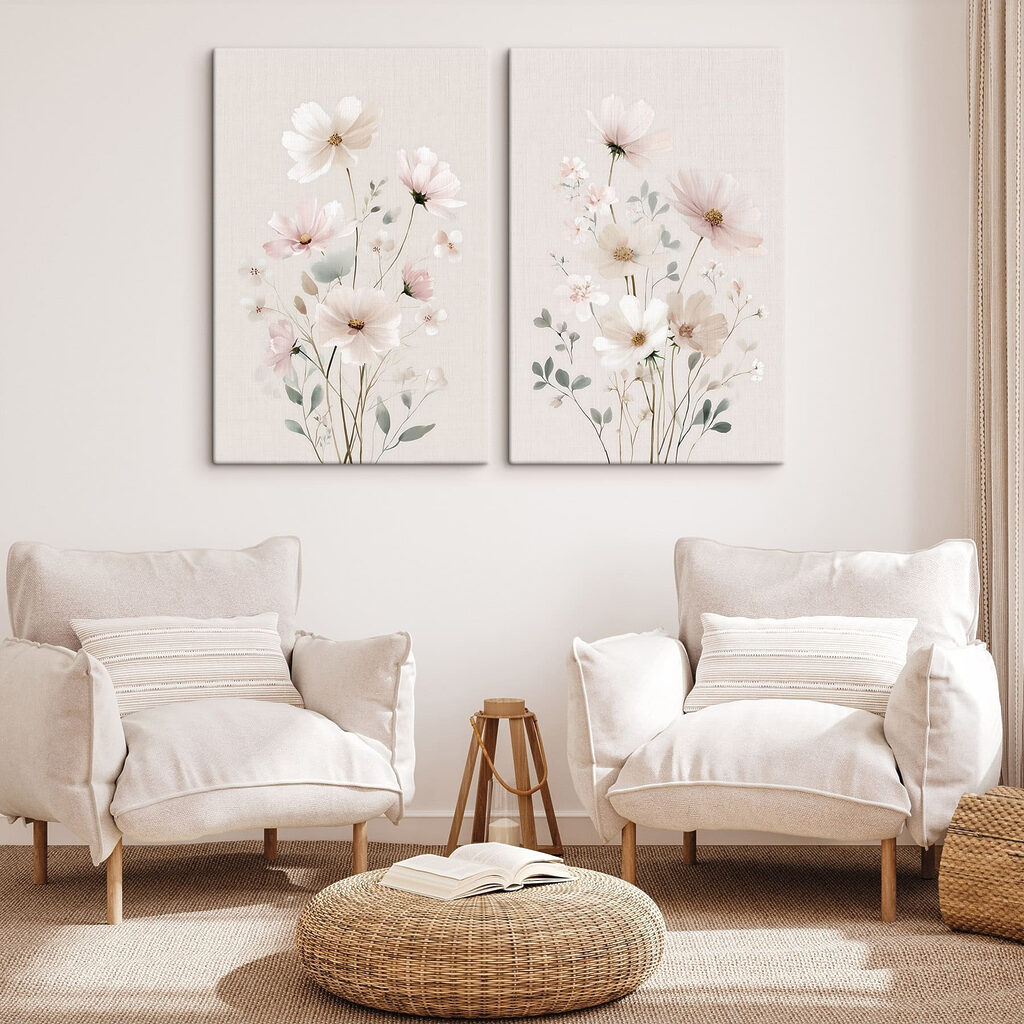 Een paar bloemen op een witte achtergrond — interieur 2