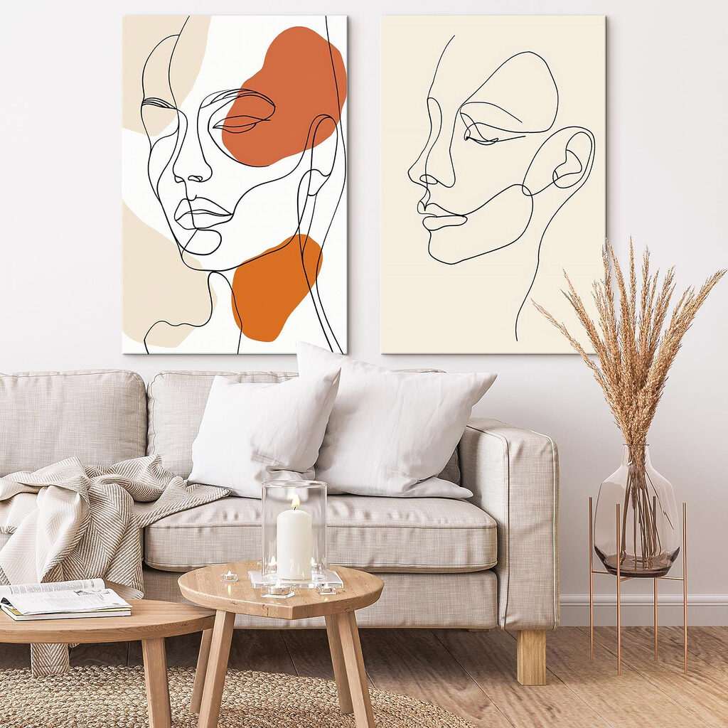 Tekening van het gezicht van een vrouw — interieur 2
