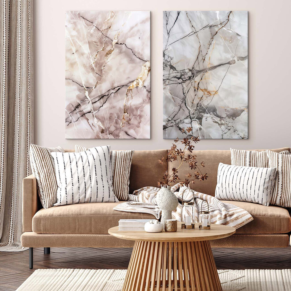 Elegante patronen in zachte tinten in een interieur