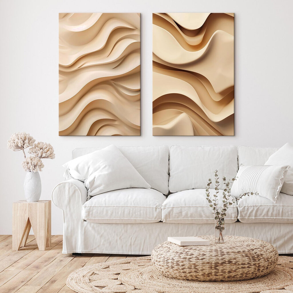 Vloeiende vormen in zachte beige tinten — interieur 2