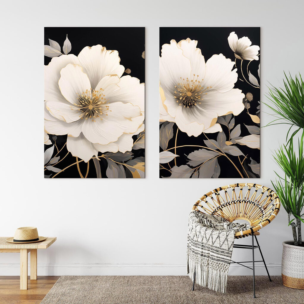 - Elegante bloemen tegen een donkere achtergrond in een interieur