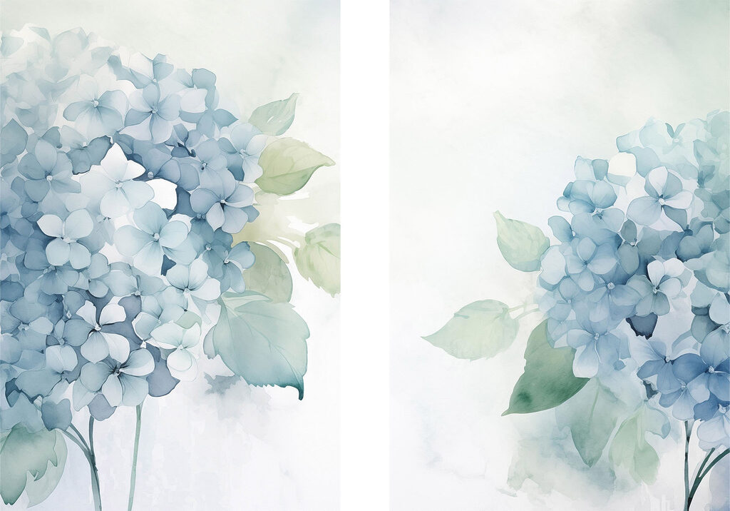 Schilderij van bloemen en bladeren — volledig ontwerp