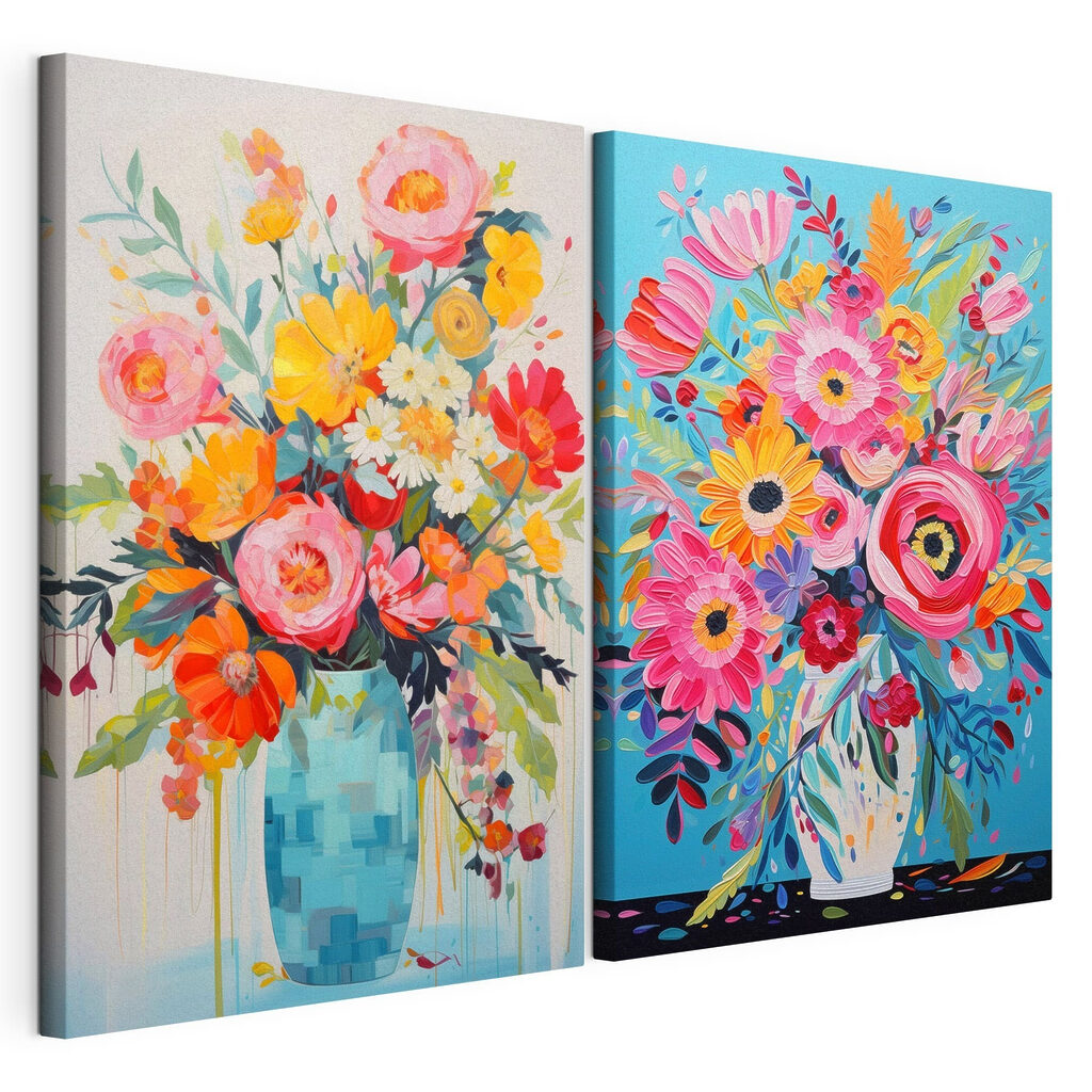 Collage van bloemenschilderijen — productweergave