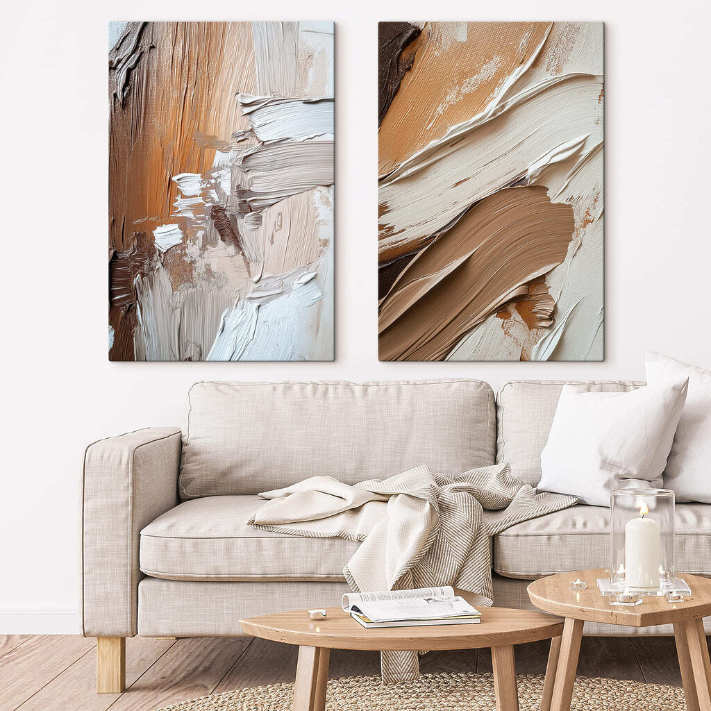Unieke penseelstreken in warme kleuren — interieur 2