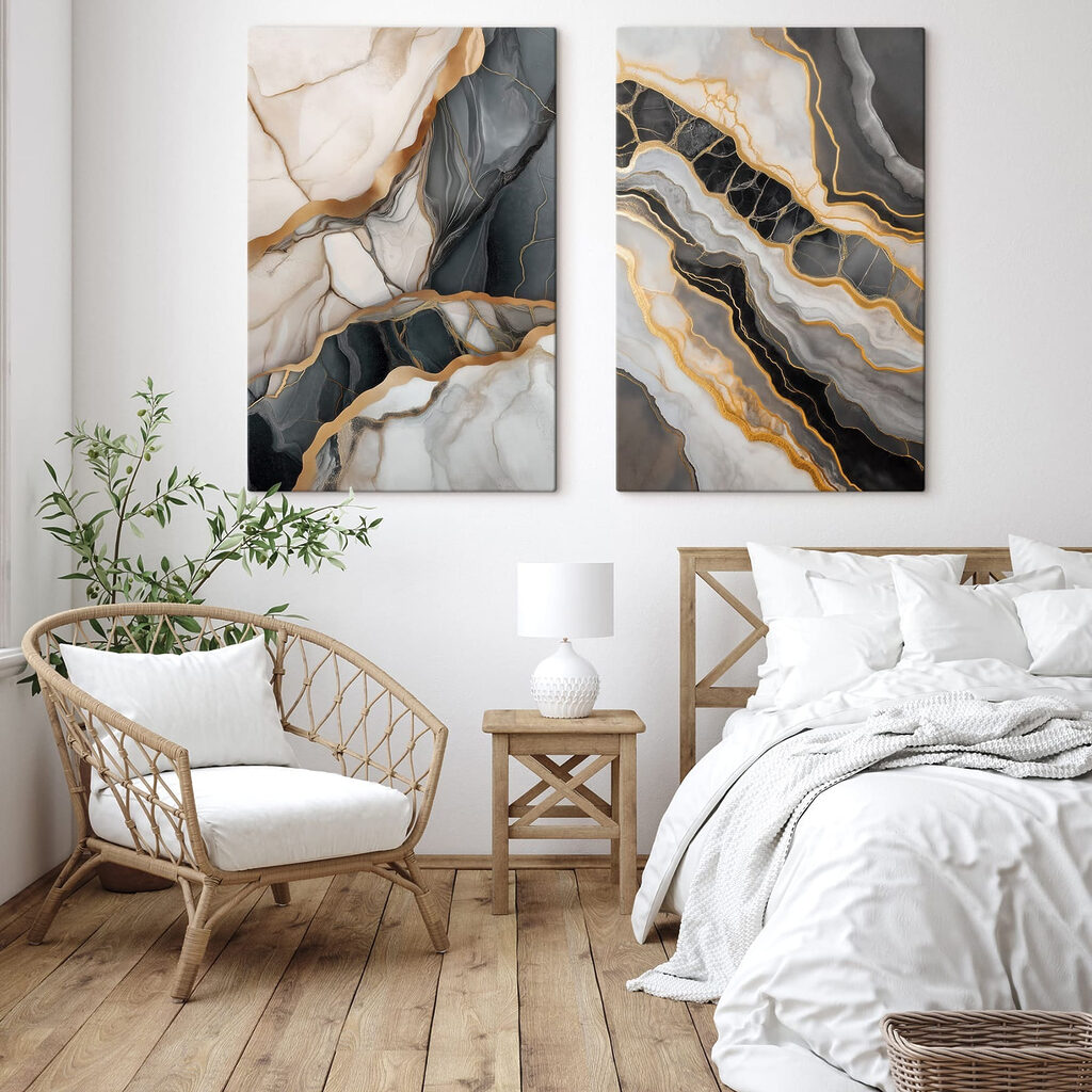 - Vloeiende lagen in contrasterende kleuren in een interieur