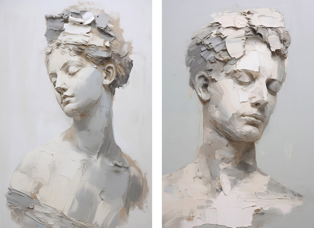 Collage van het hoofd van een vrouw — volledig ontwerp
