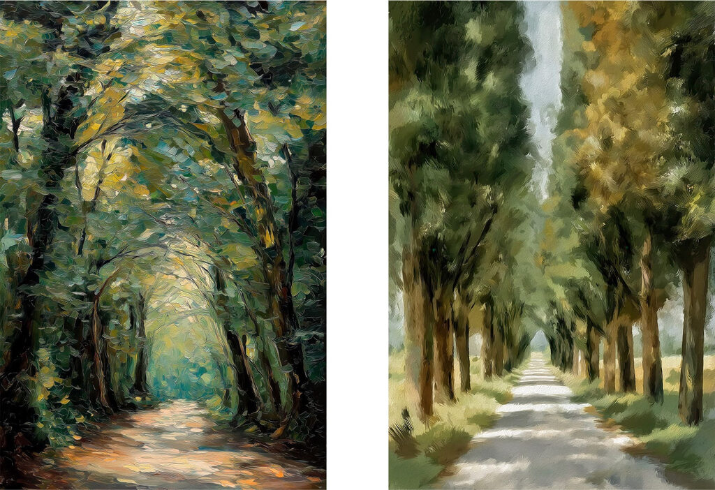 Pad met bomen erlangs — volledig ontwerp