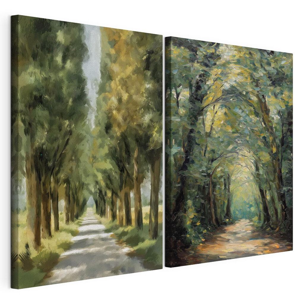 Pad met bomen erlangs — productweergave
