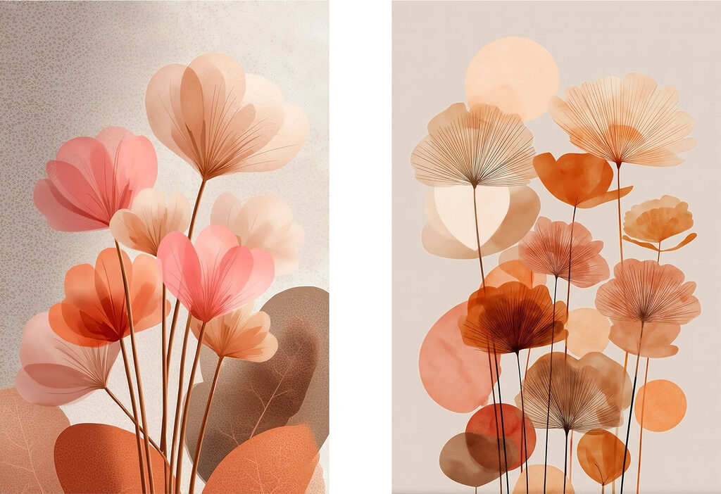 Zachte tinten in bloeiende harmonie — volledig ontwerp