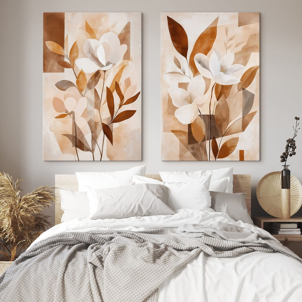 Schilderij van bloemen en bladeren — interieur 2
