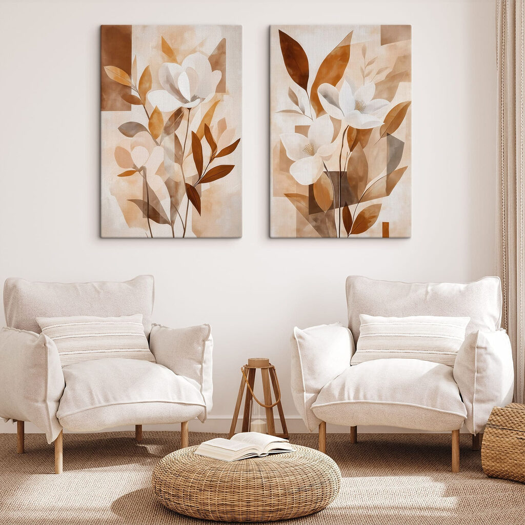 Schilderij van bloemen en bladeren — interieur 1