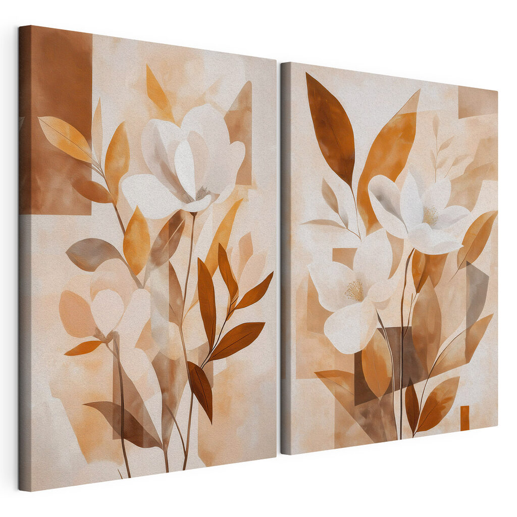 Schilderij van bloemen en bladeren — productweergave