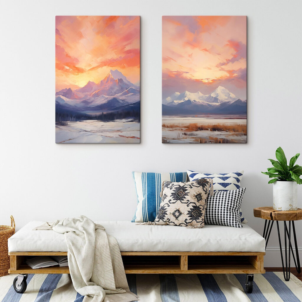 Schilderij van een besneeuwde bergketen — interieur 2