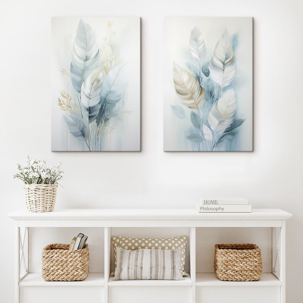 Schilderij van veren en bladeren — interieur 2