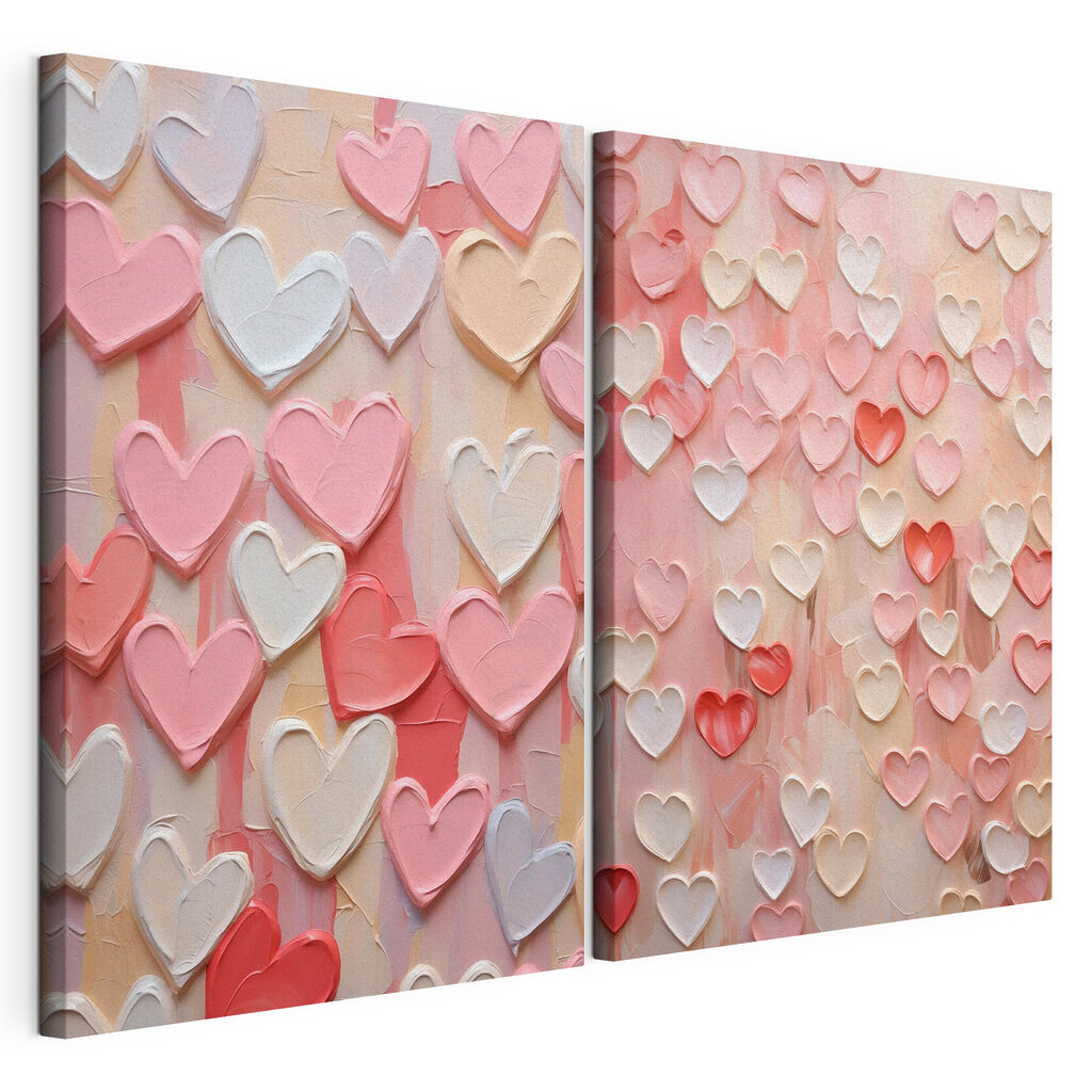 Collage van roze en witte hartjes — productweergave