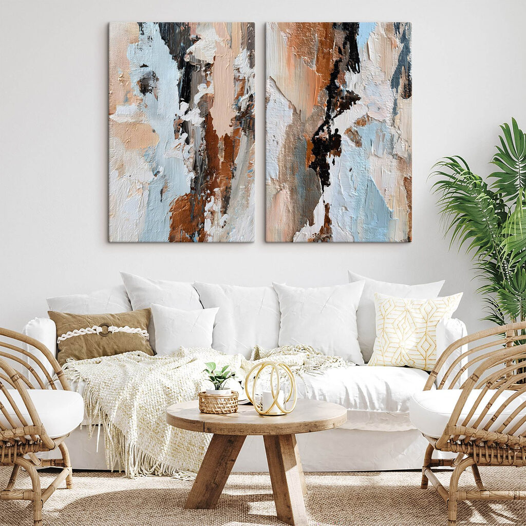 Abstracte compositie in zachte tinten — interieur 2