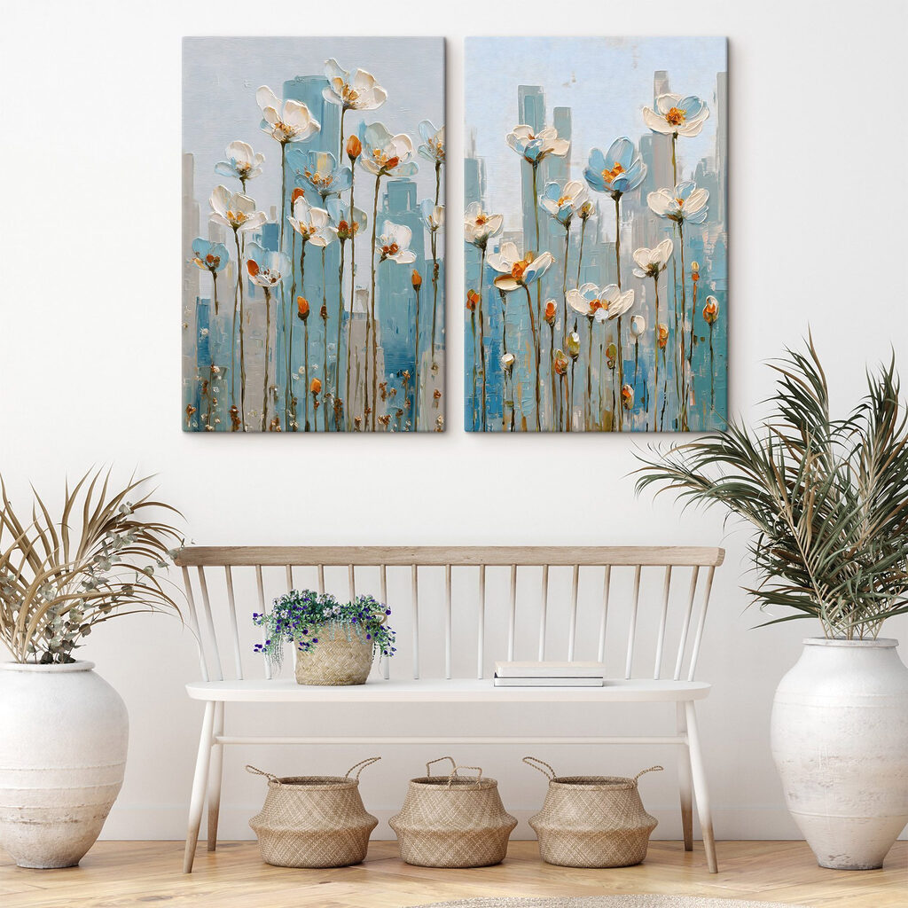Schilderij van bloemen in een stad — interieur 2