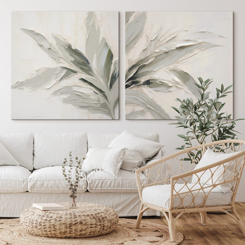 Weelderige bladeren in zachte tinten — interieur 2