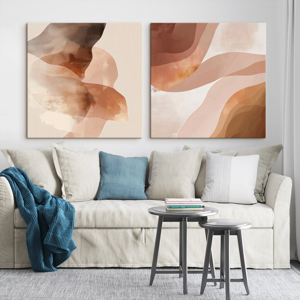 Abstracte vormen in warme tinten — interieur 2