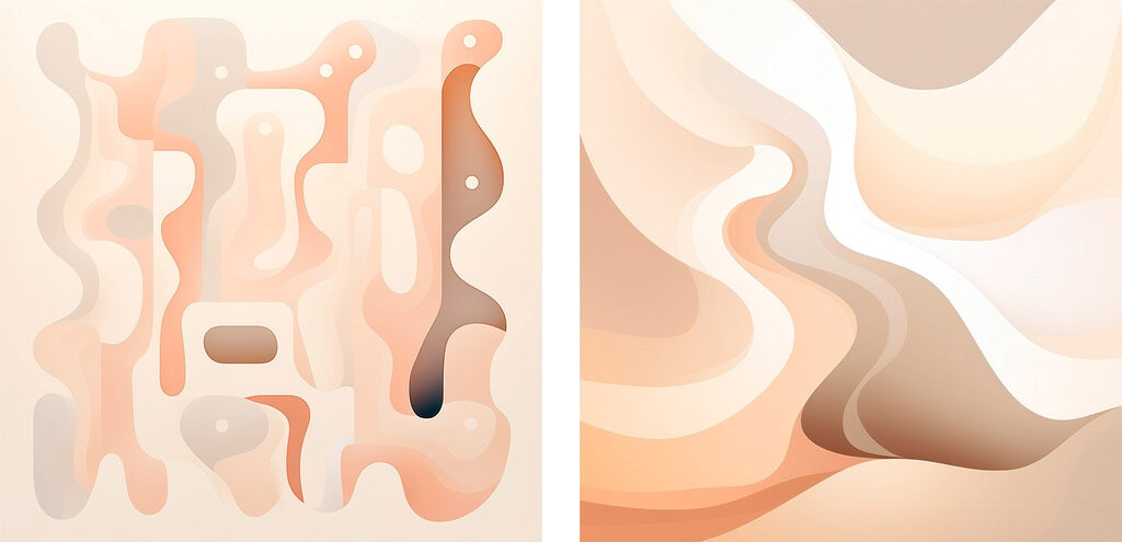 Zachte rondingen in warme kleuren — volledig ontwerp