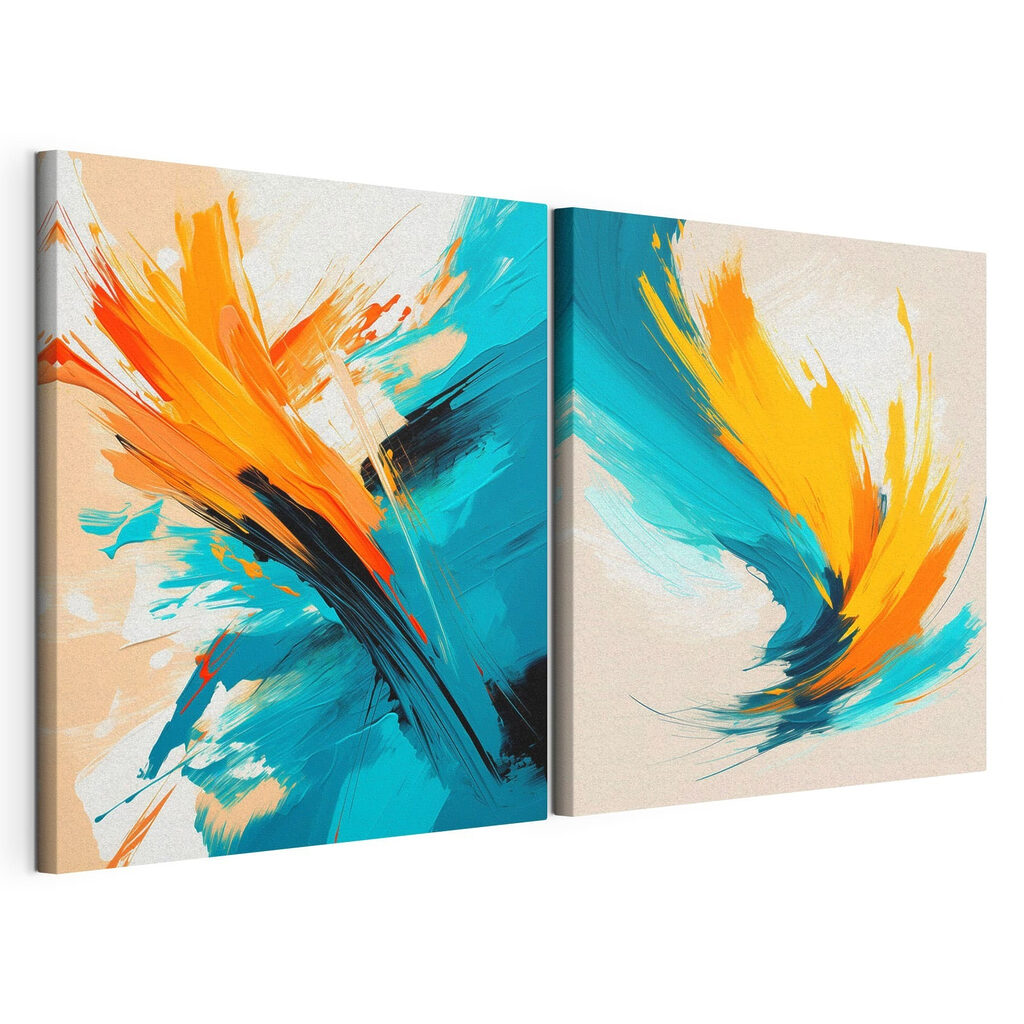 Twee kunstwerken in verf — productweergave