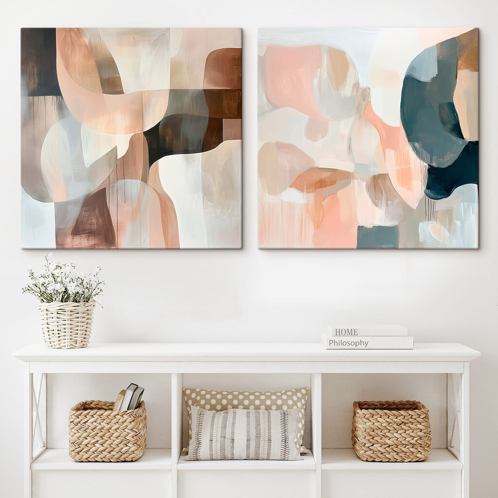Twee schilderijen in verschillende kleuren — interieur 2