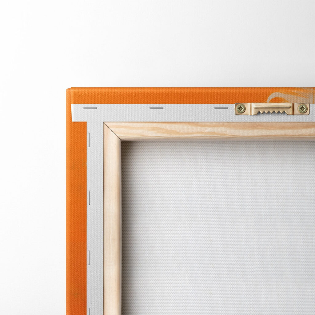Twee kunstwerken in oranje en zwart — achterkant