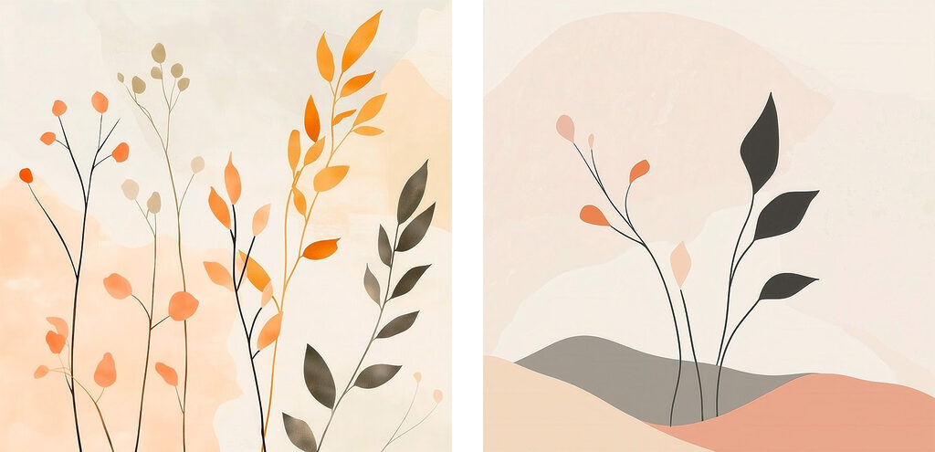 Twee afbeeldingen van planten — volledig ontwerp
