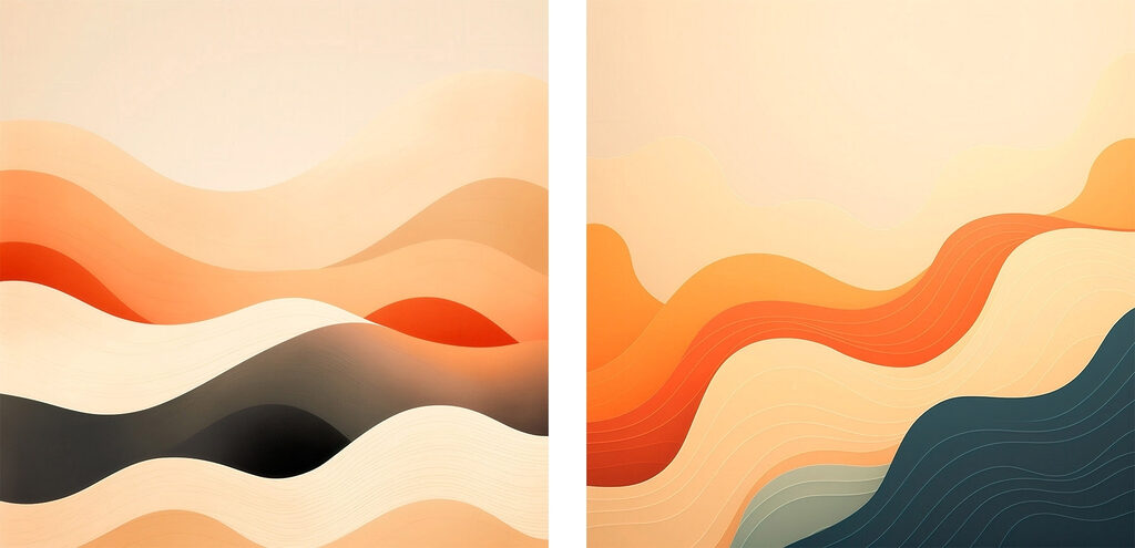 Spectrale golven in rustgevende tinten — volledig ontwerp