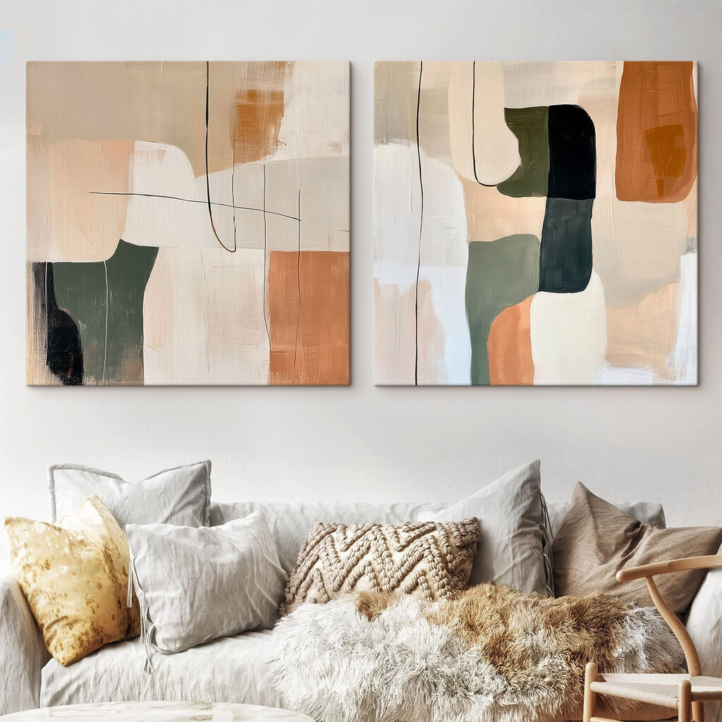 Schilderen in verschillende kleuren in een interieur