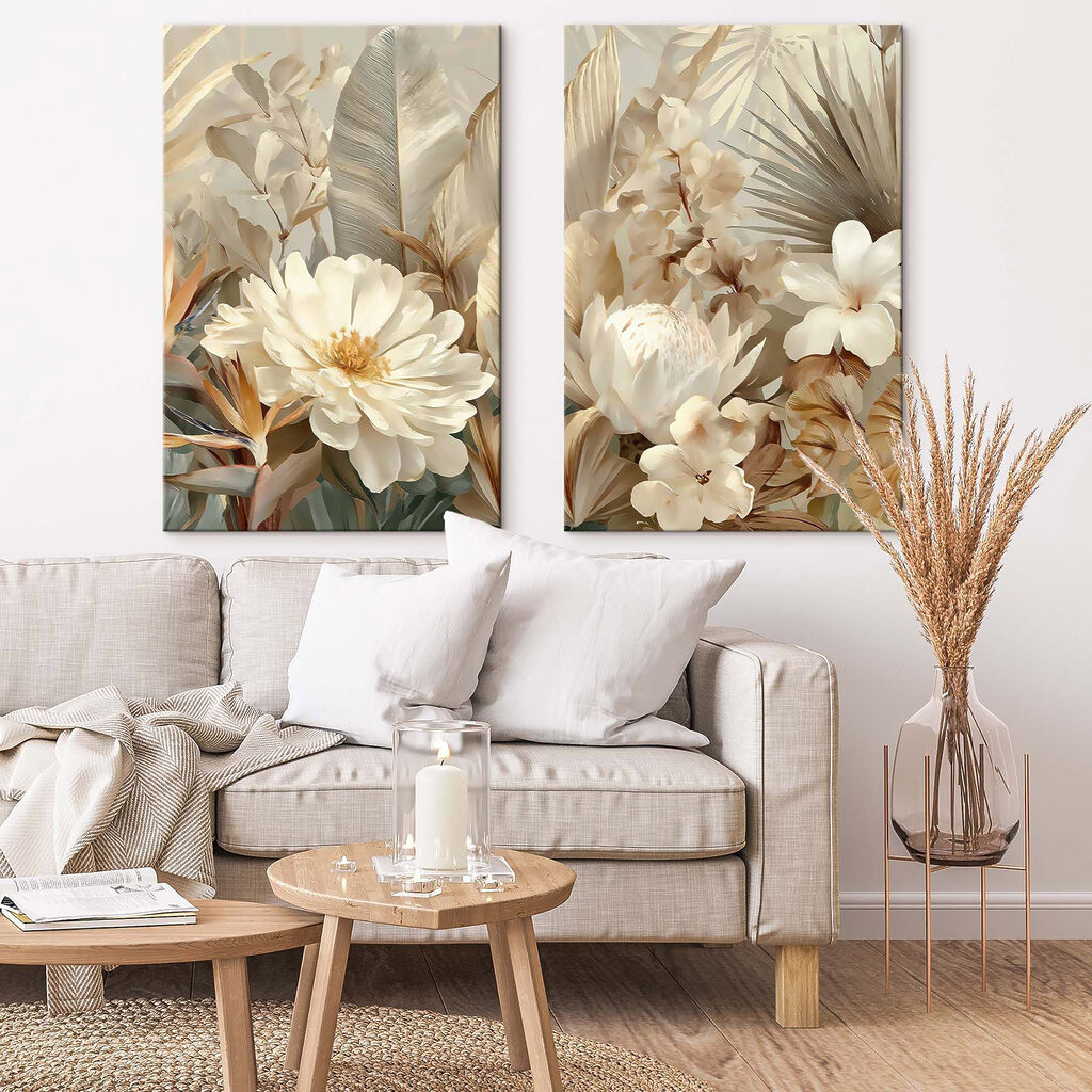 Verfijnde bloemen in warme tinten — interieur 1