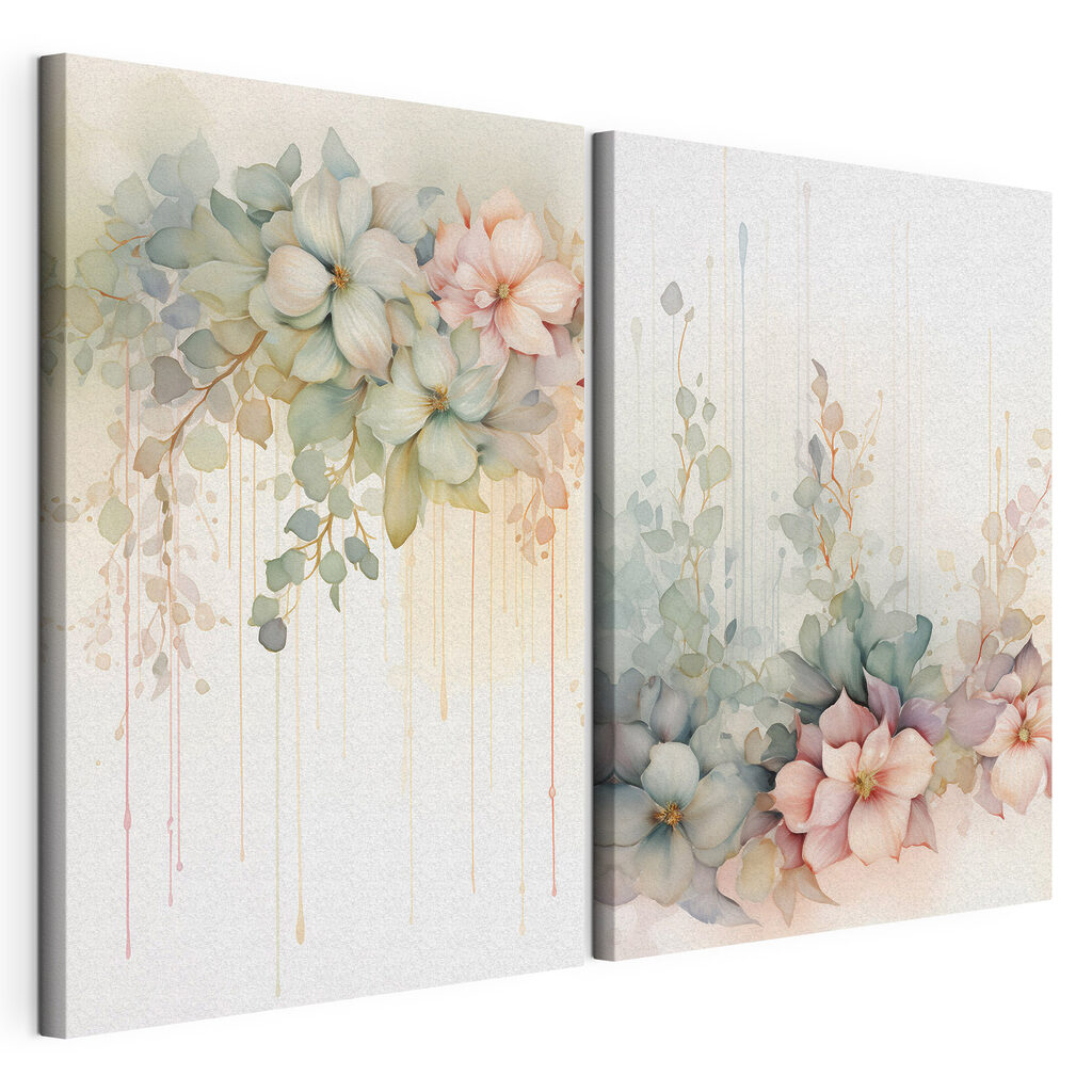 Schilderij van bloemen op een witte achtergrond — productweergave